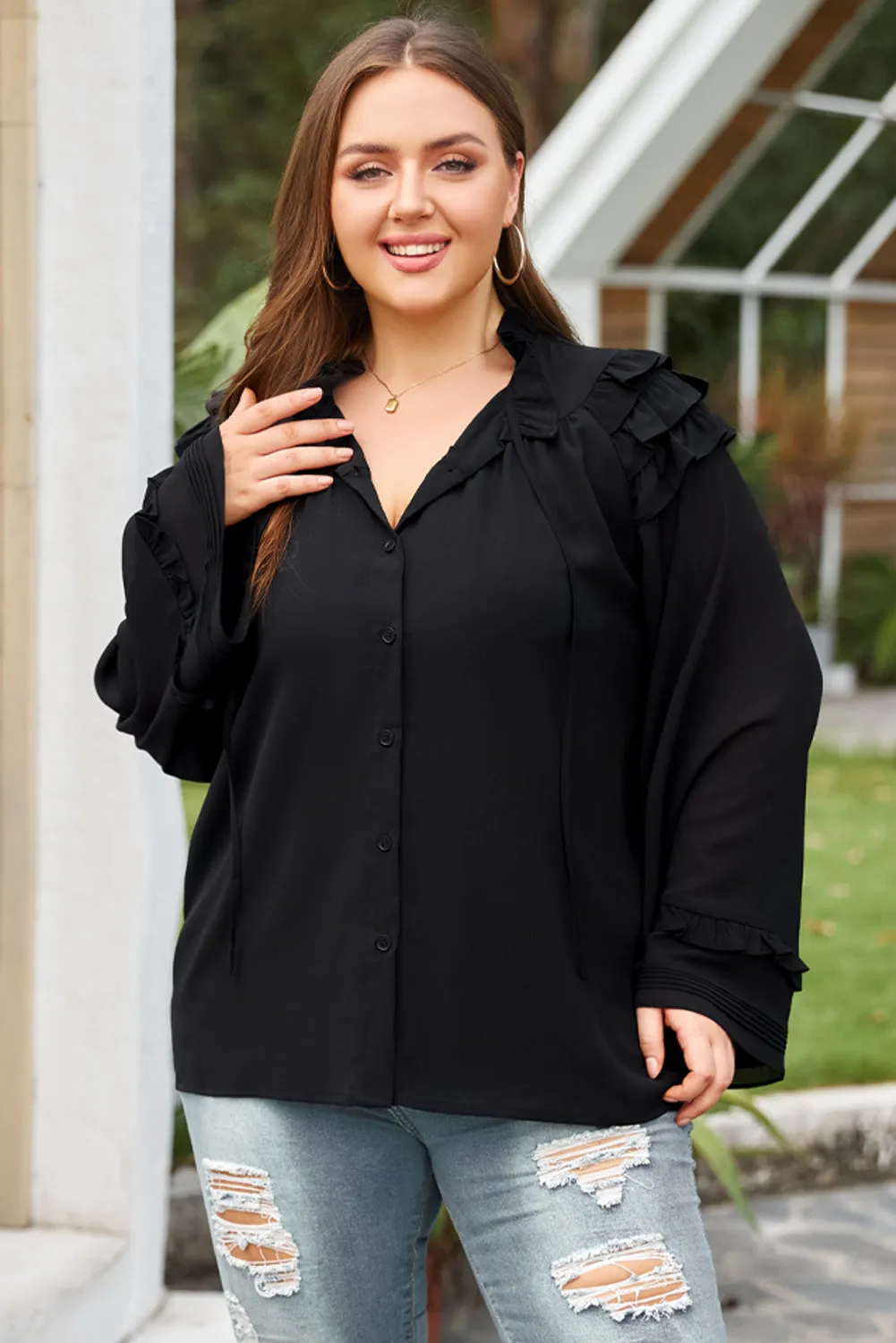 Nsquared Plus Size Button-Up Shirt