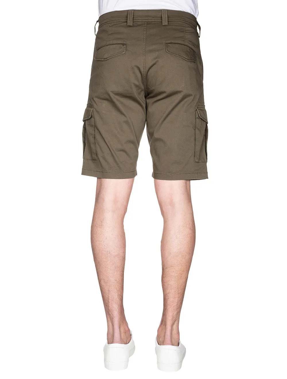 Relaxed Fit Twill Utility Shorts Dark Leaf