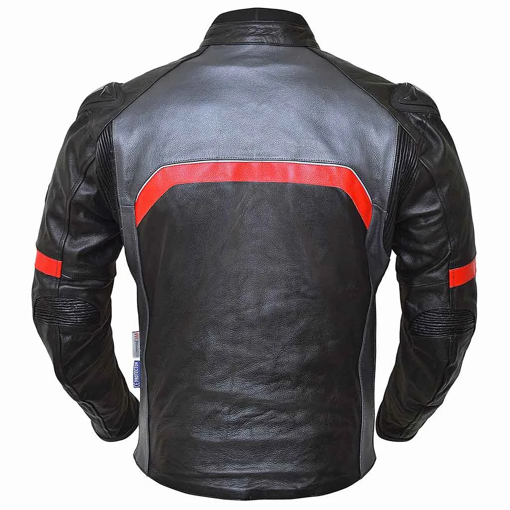 RIDERACT® Men Motorbike Jacket Martial Leather Moto Jacket