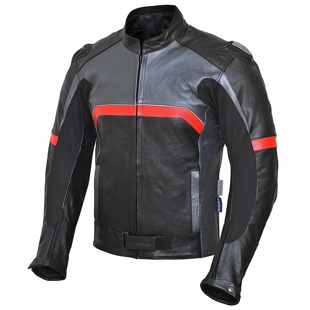 RIDERACT® Men Motorbike Jacket Martial Leather Moto Jacket