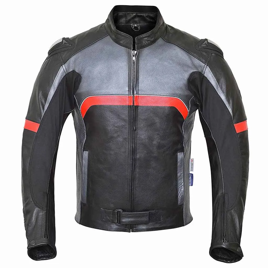 RIDERACT® Men Motorbike Jacket Martial Leather Moto Jacket