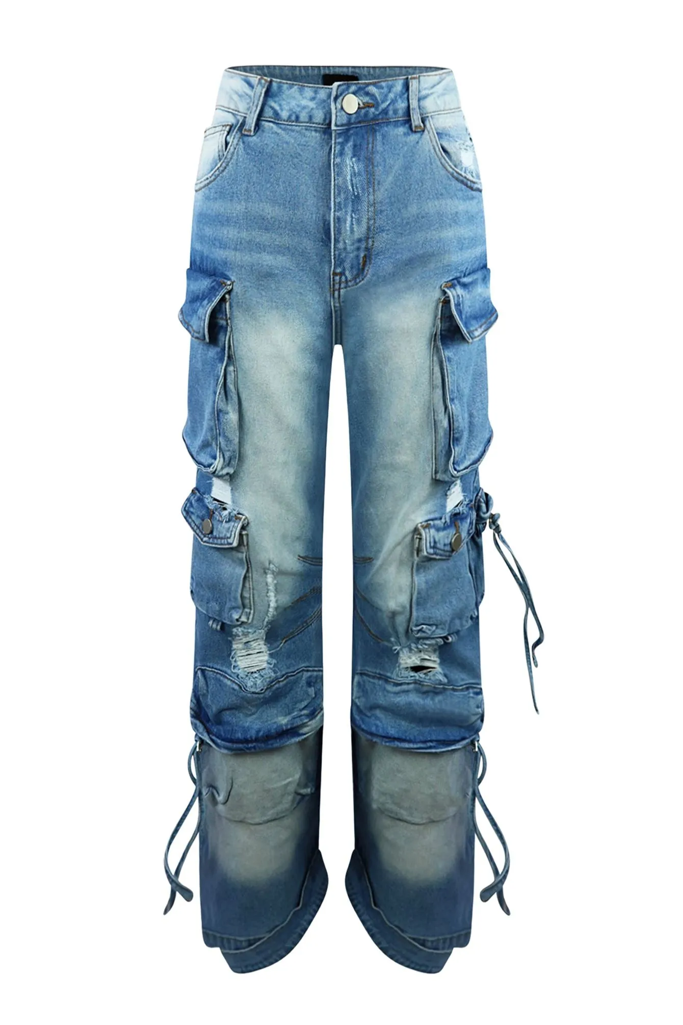 Salty Ripped Utility Cargo Jeans