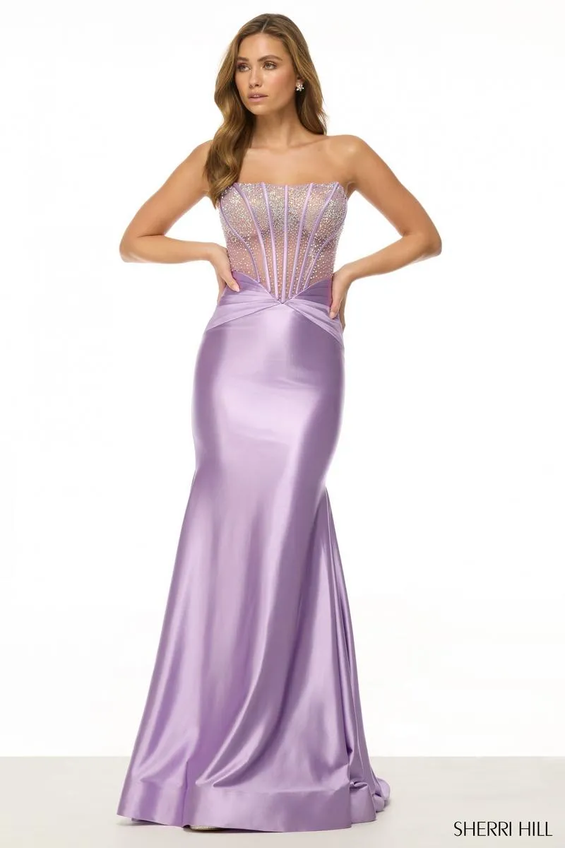 Sherri Hill Exposed Boning Prom Dress 57071