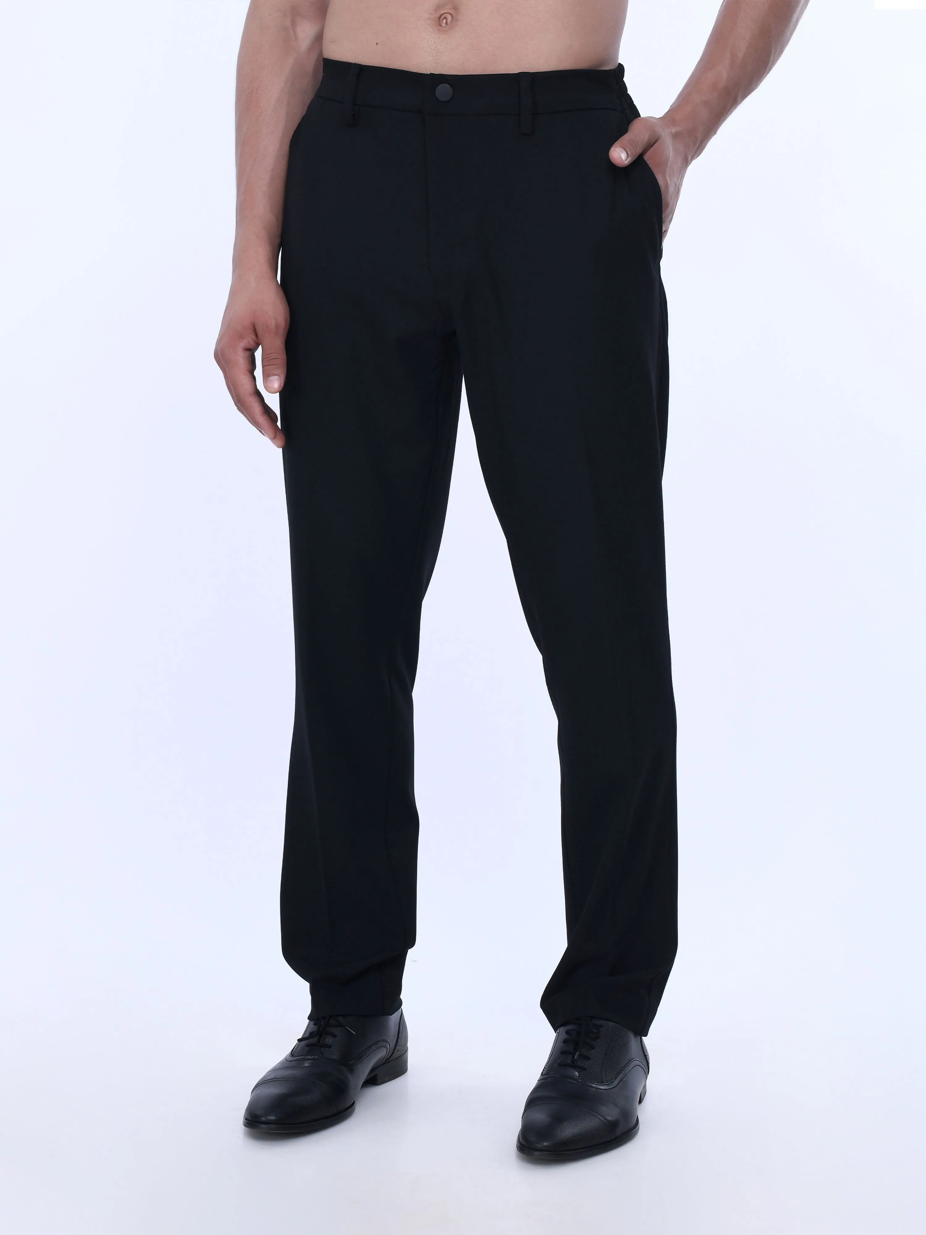 Soft Handle Tailored Black Trousers