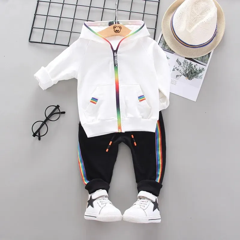 Spring Autumn Girl/Boys Hooded Jacket Pants 2Pcs/Set Kids Tracksuits*