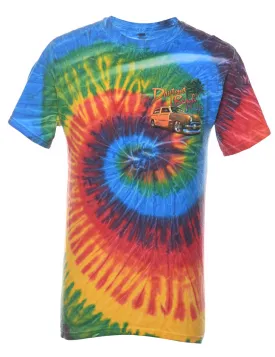 Tie Dye Multi-Colour Daytona Beach Printed T-shirt - S