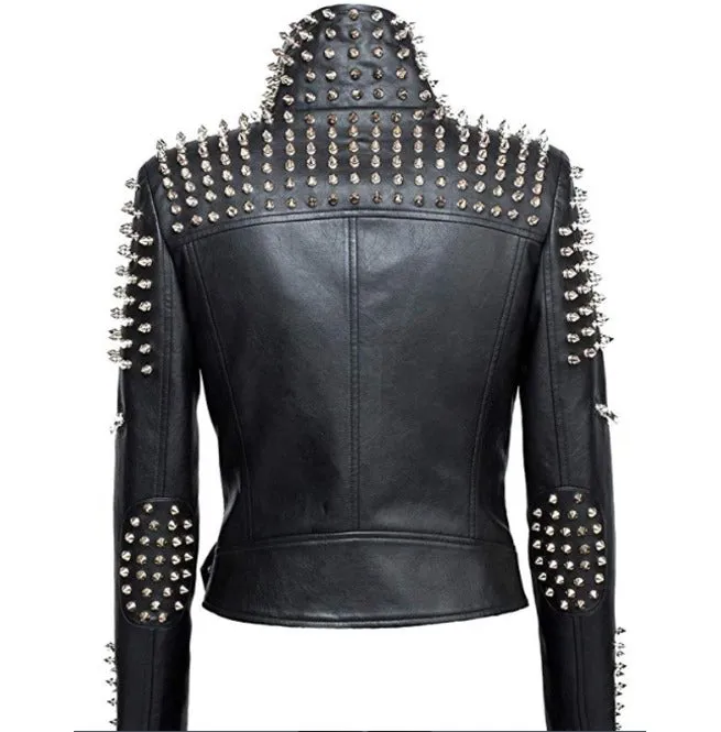 Timeless Classic Studded Leather Slim Fit Jacket