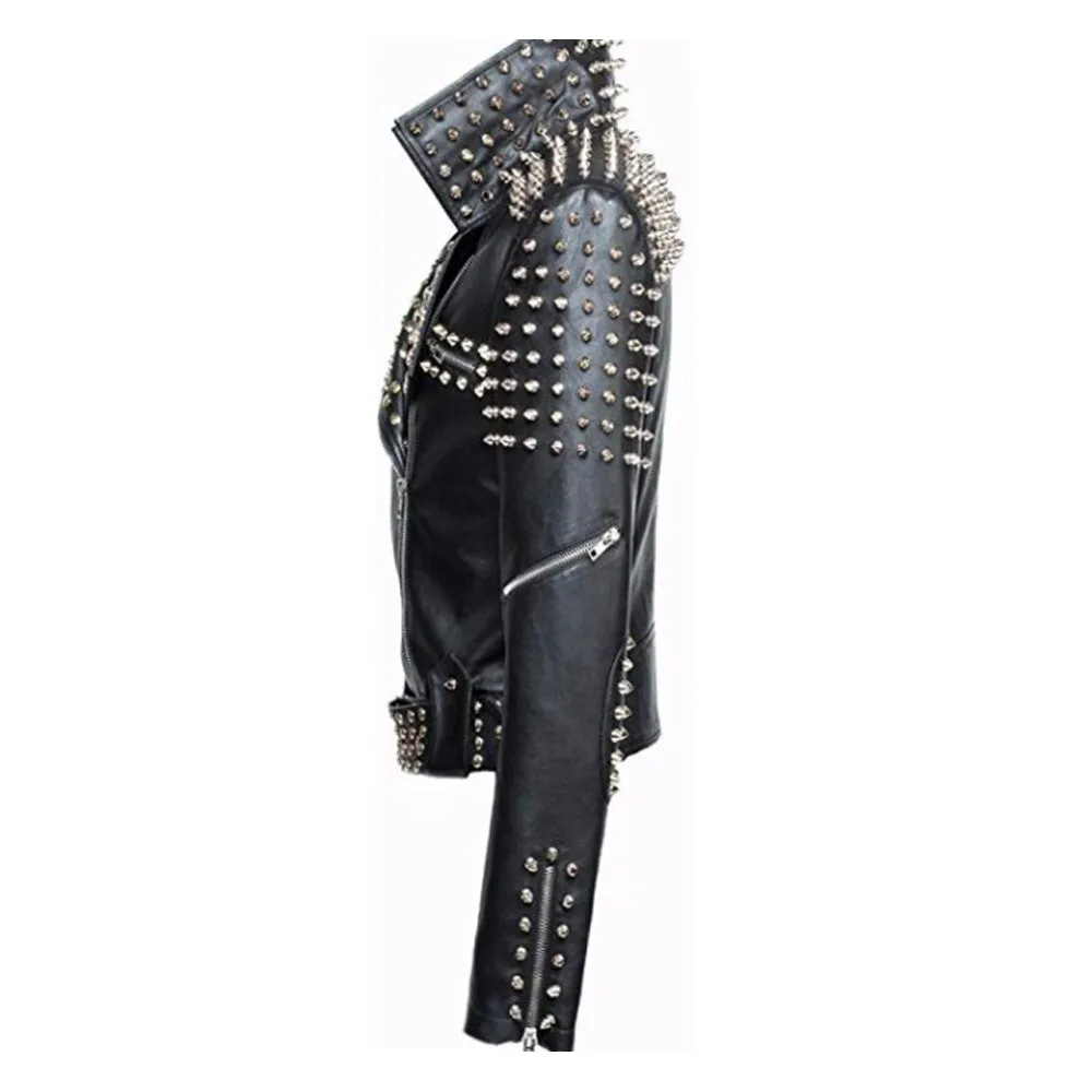 Timeless Classic Studded Leather Slim Fit Jacket