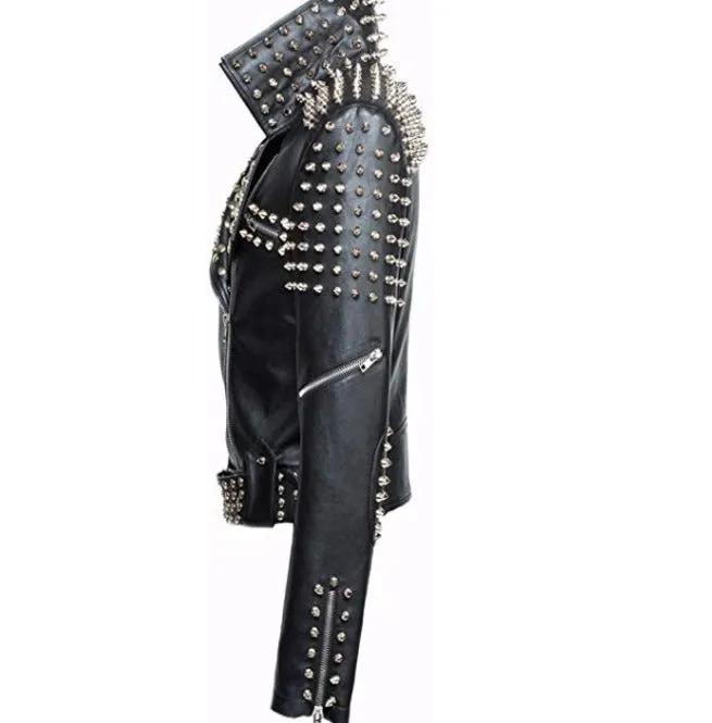 Timeless Classic Studded Leather Slim Fit Jacket