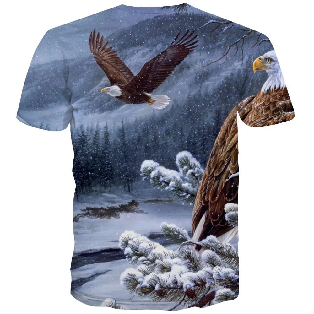 USA T shirts Men Animal Tshirts Novelty Raptor T shirts Funny Fly Tshirt Printed Eagle T-shirts Graphic