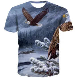 USA T shirts Men Animal Tshirts Novelty Raptor T shirts Funny Fly Tshirt Printed Eagle T-shirts Graphic