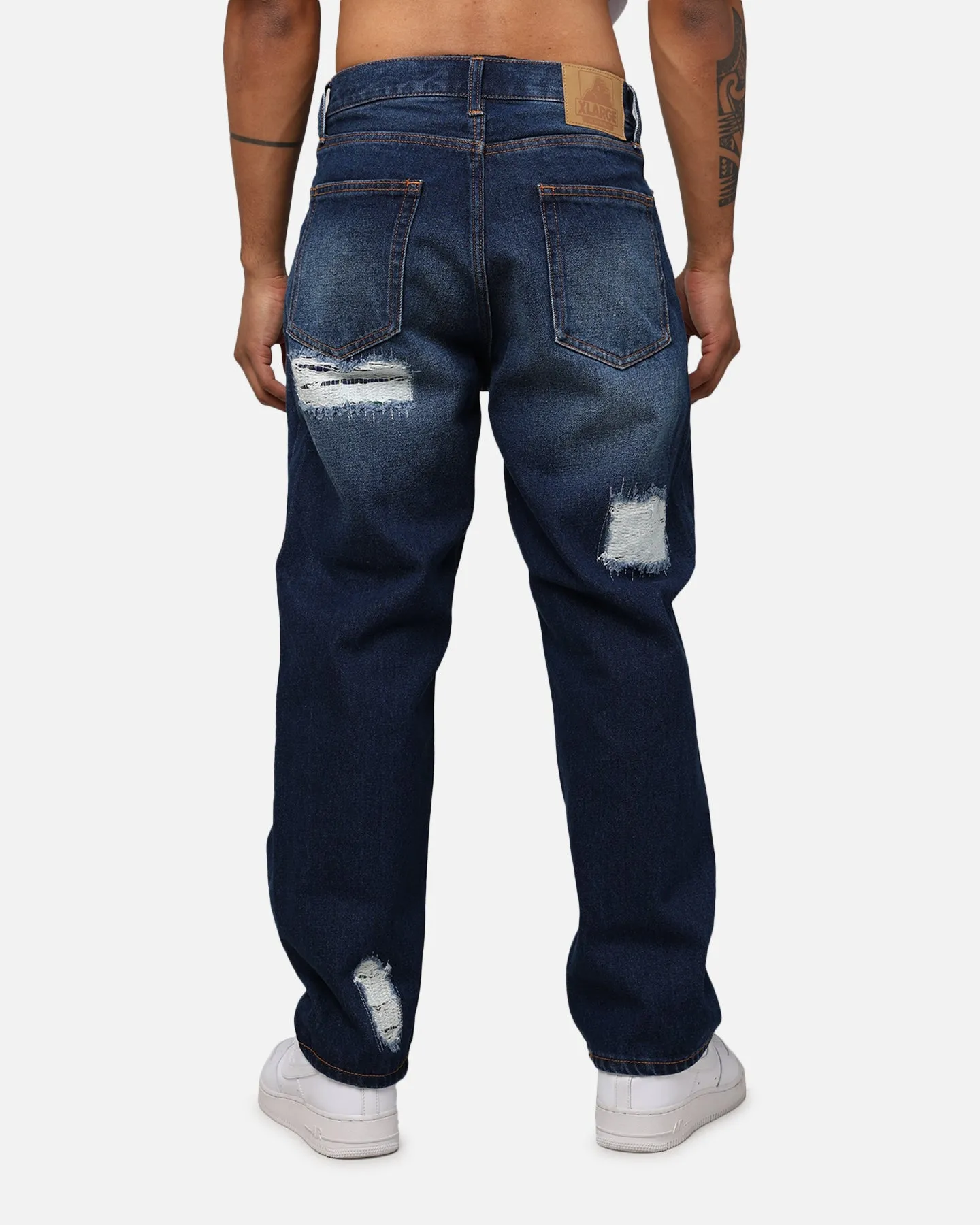 X-Large Distressed Denim Pants Indigo