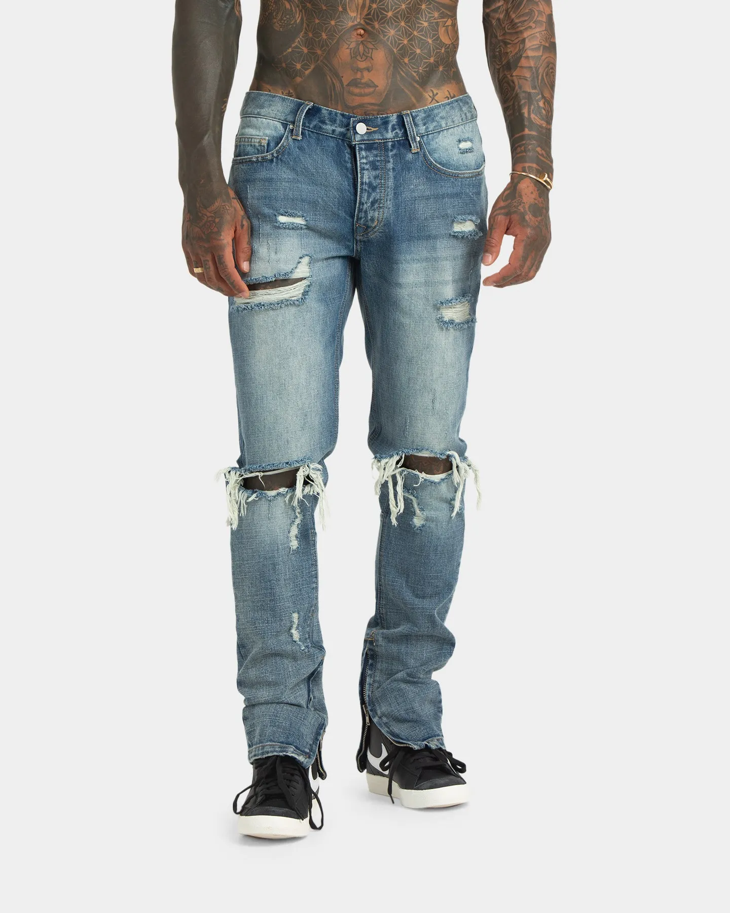 XXIII Blown Out Knee Jeans Blue