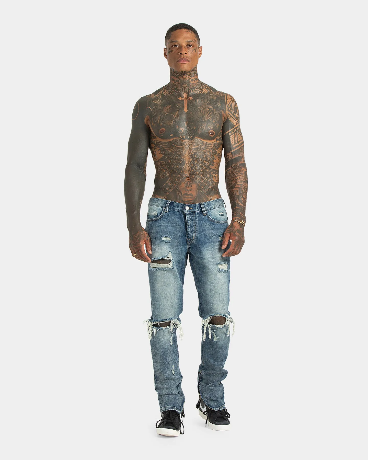 XXIII Blown Out Knee Jeans Blue