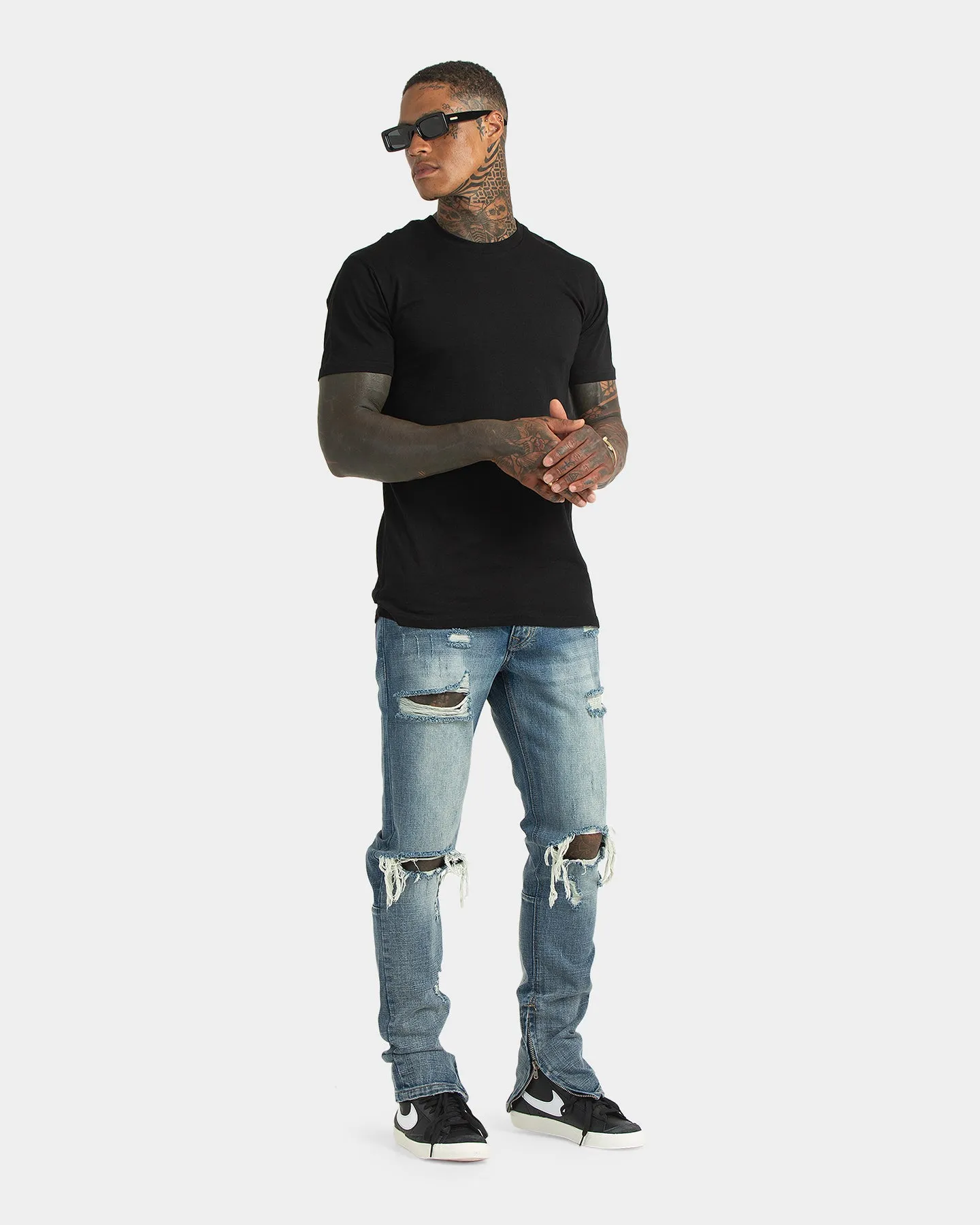 XXIII Blown Out Knee Jeans Blue