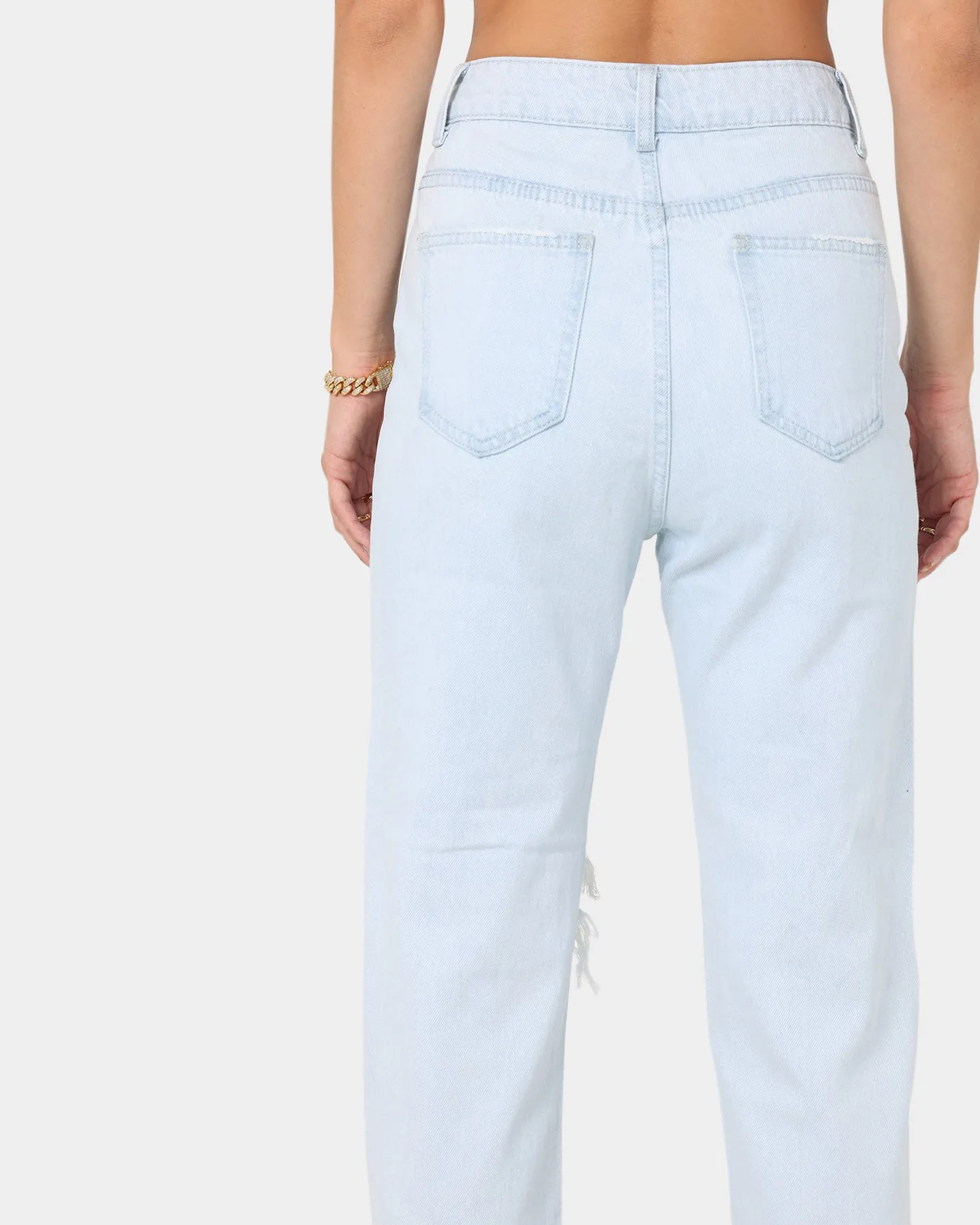 XXIII Women's Bexley Ripped Knee Jeans Light Blue